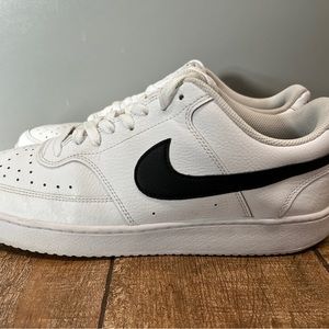 NIKE MENS COURT VISION LOW SNEAKER - WHITE CD5463-101 Size 12 Pre-owned